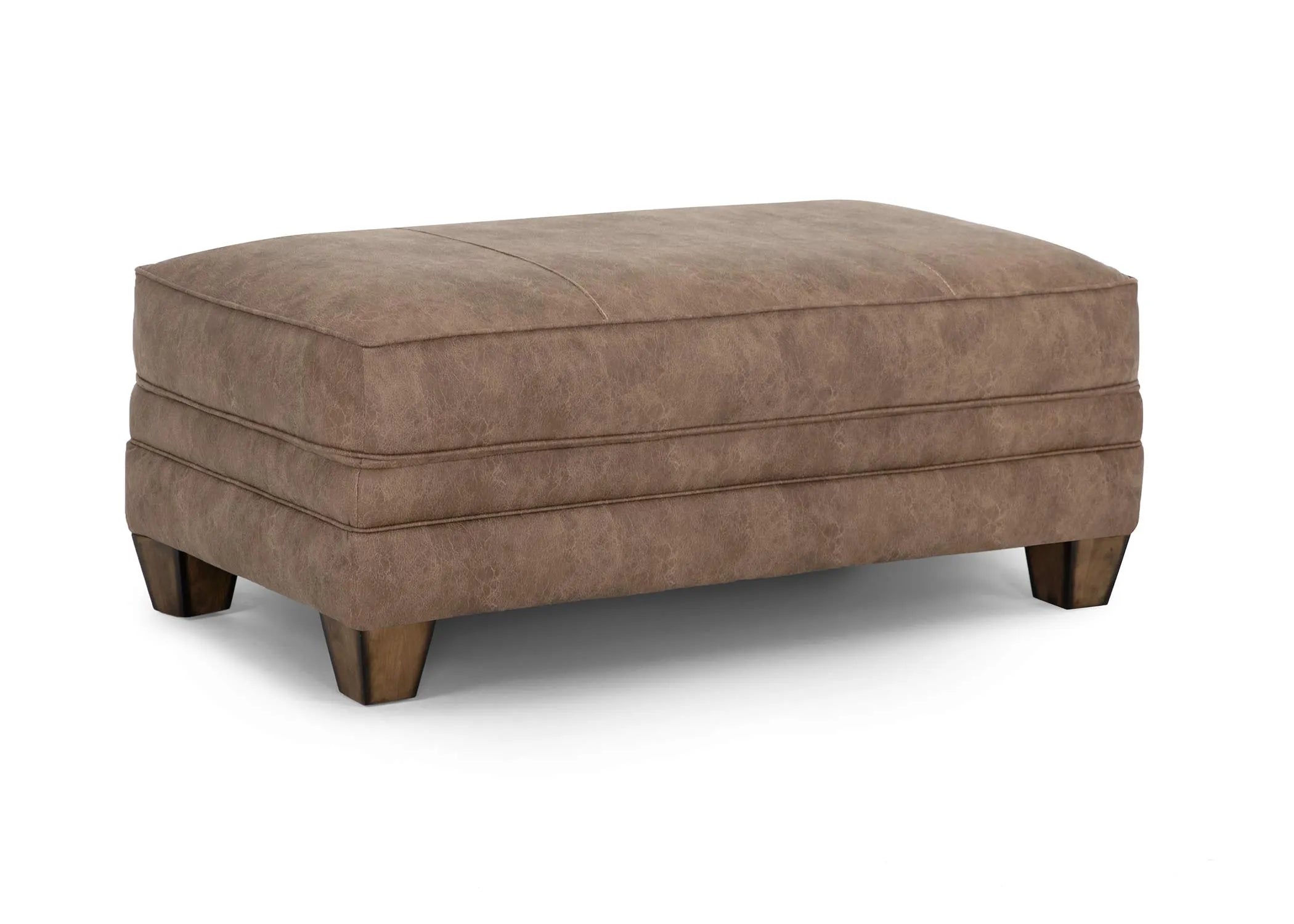 Elegant Ottoman – Rectangular Seat, Soft Polyester Fabric, and Wooden Legs – Ideal for Seating or Coffee Table Use