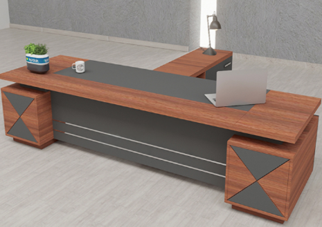 Partner Director Office Table with Twin Seating, Sleek Finish, Side Units for Storage And Premium Build