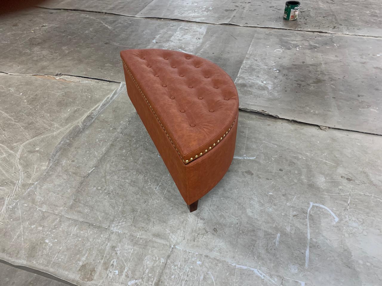 Ottoman with Storage with Suede Fabric Upholstery & Wooden Base