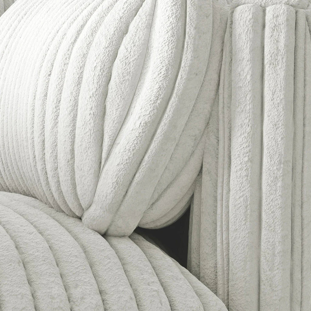 2 Seater Reclining Sofa Upholstery Polyester Comfortable Seating Luxury And Durable Design For Living Room -Ivory