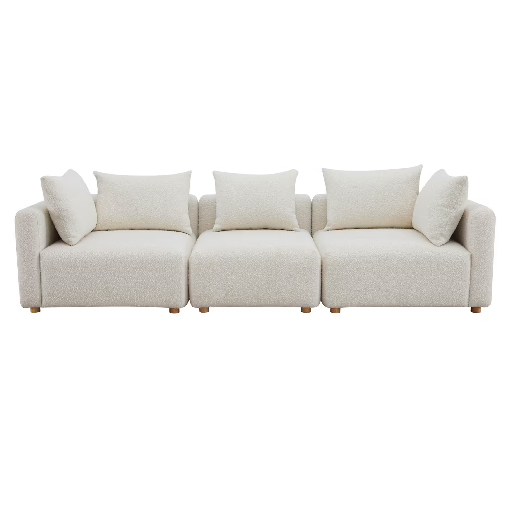 3 Seater Sofa For Home Furniture, Upholstery Fabric Modern And Durable Design For Living Room and Office- White