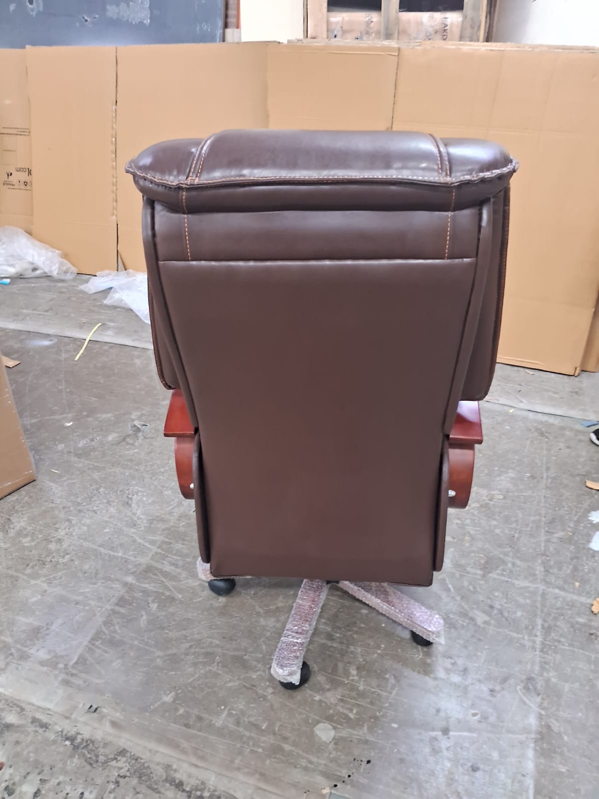 High Back Director Chair with Height Adjustable Wooden Base