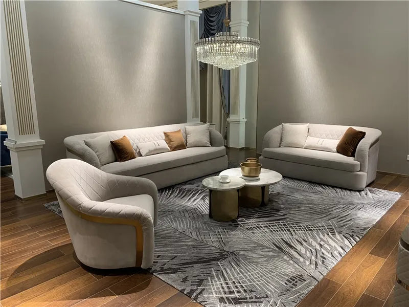3-Seater Premium Sofa for Home – Features Velvet Upholstery and Premium Quality Hardwood Structure for Comfort and Modern Design