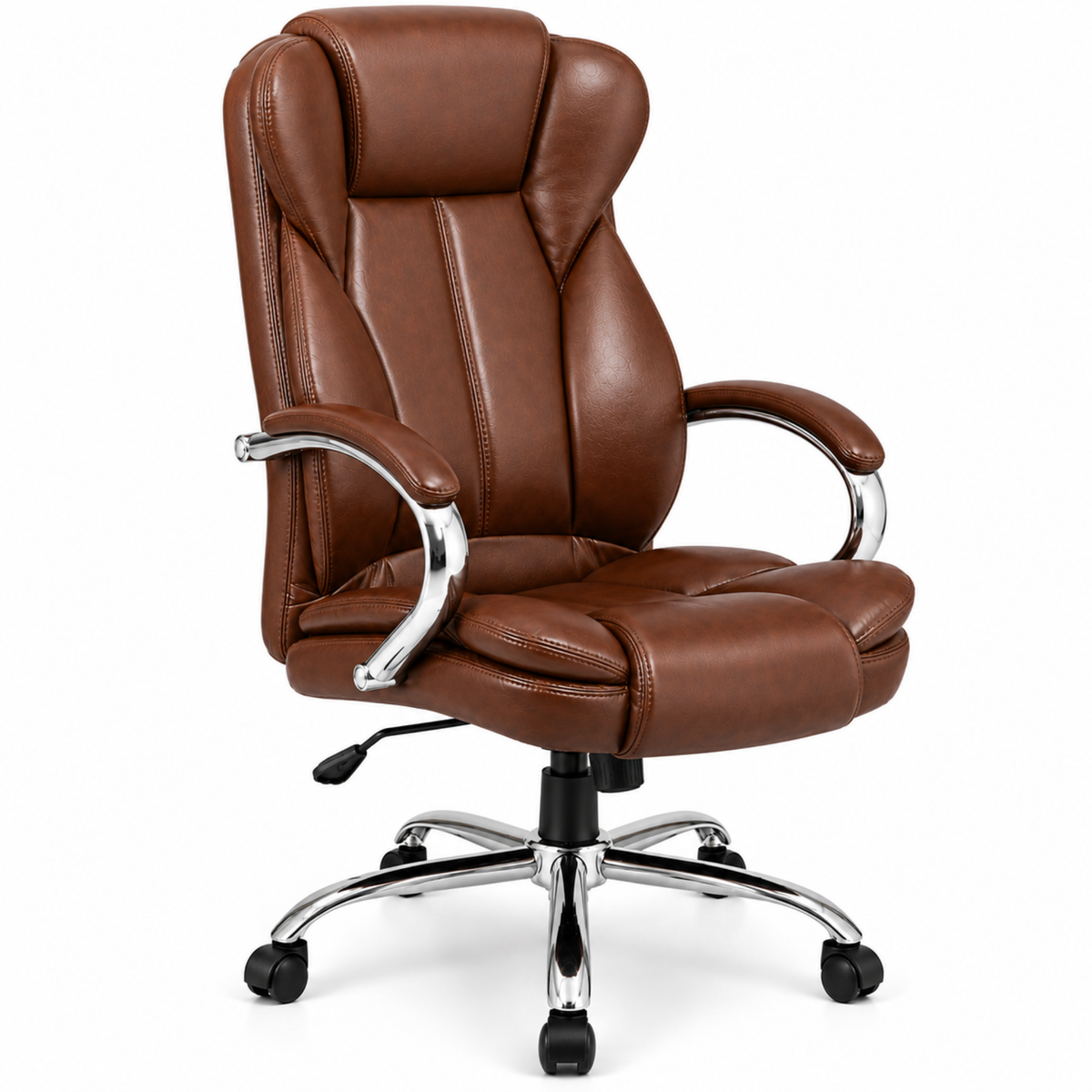 Ergonomic Director Office Chair with Leatherette High Back and Durable Chrome Base