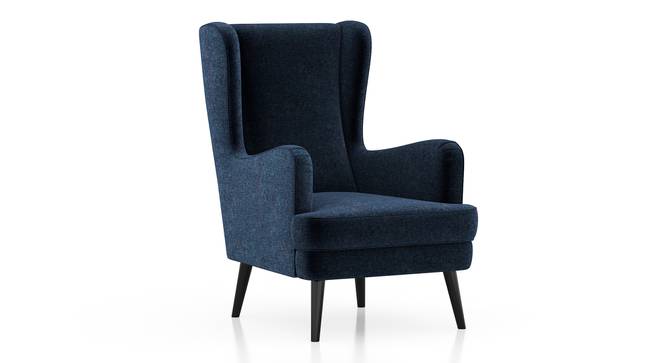 Lounge Chair For Living Room ,Comfortable Seating Luxury Design ,Wing Chair Upholstery Fabric -Navy Blue
