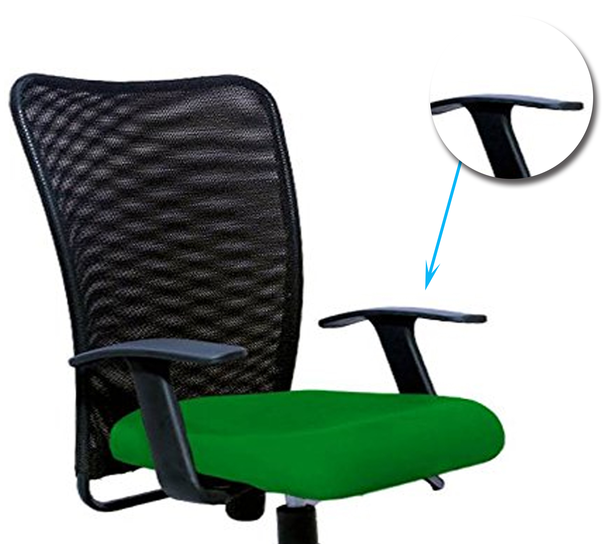 Executive Mid Back Office Chair with Breathable Mesh Back, Fabric Cushioned Seat, Fixed Armrests, Adjustable Swivel Base with Wheels for Office and Home Use