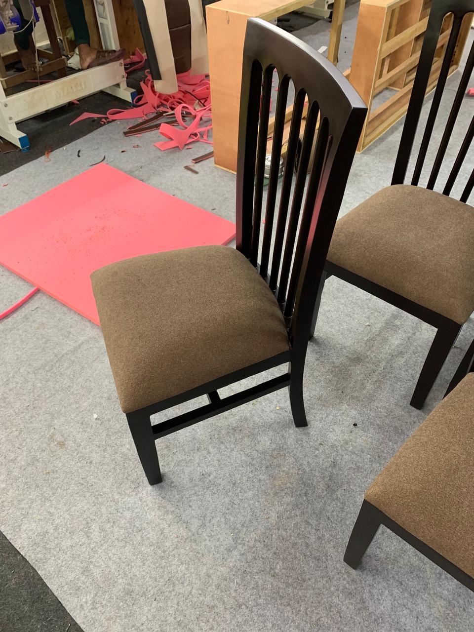 Fabric Dining Chair with Wooden Frame Base