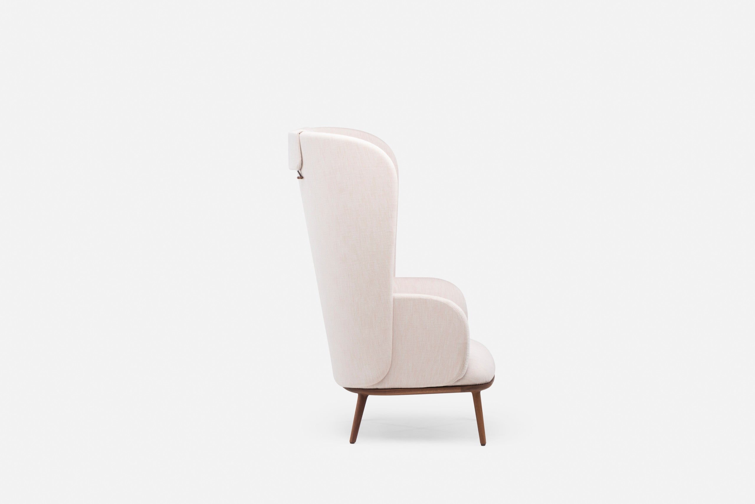 Lounge Chair For Home Furniture upholstered in Fabric High Back Arm Chair & Modern and durable For Living Room or Bedroom - White