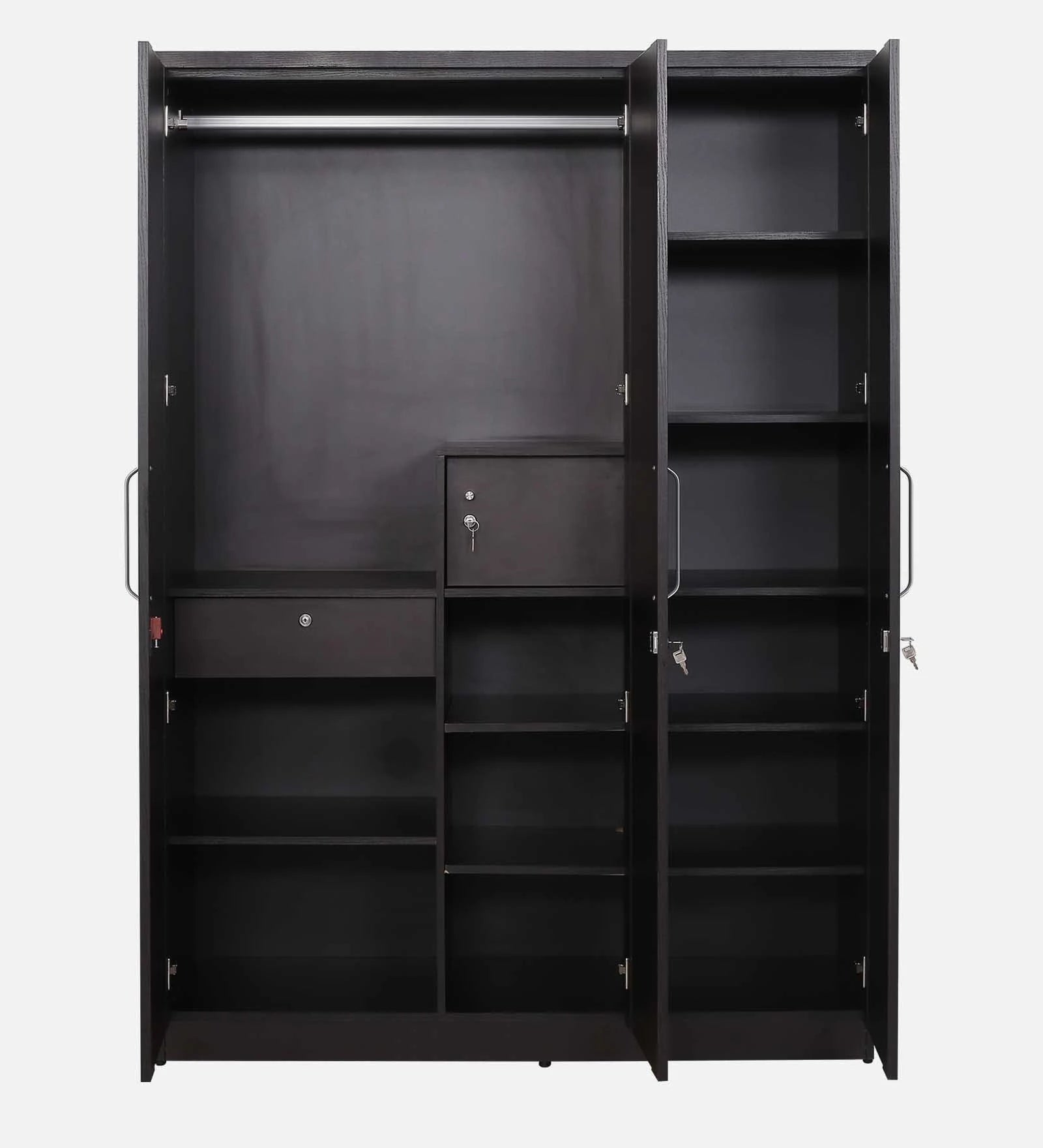 Wardrobe 3‑Door with Space-Saving, Soft-Close Mechanism, Sleek Handles, and Ideal for Stylish Bedrooms