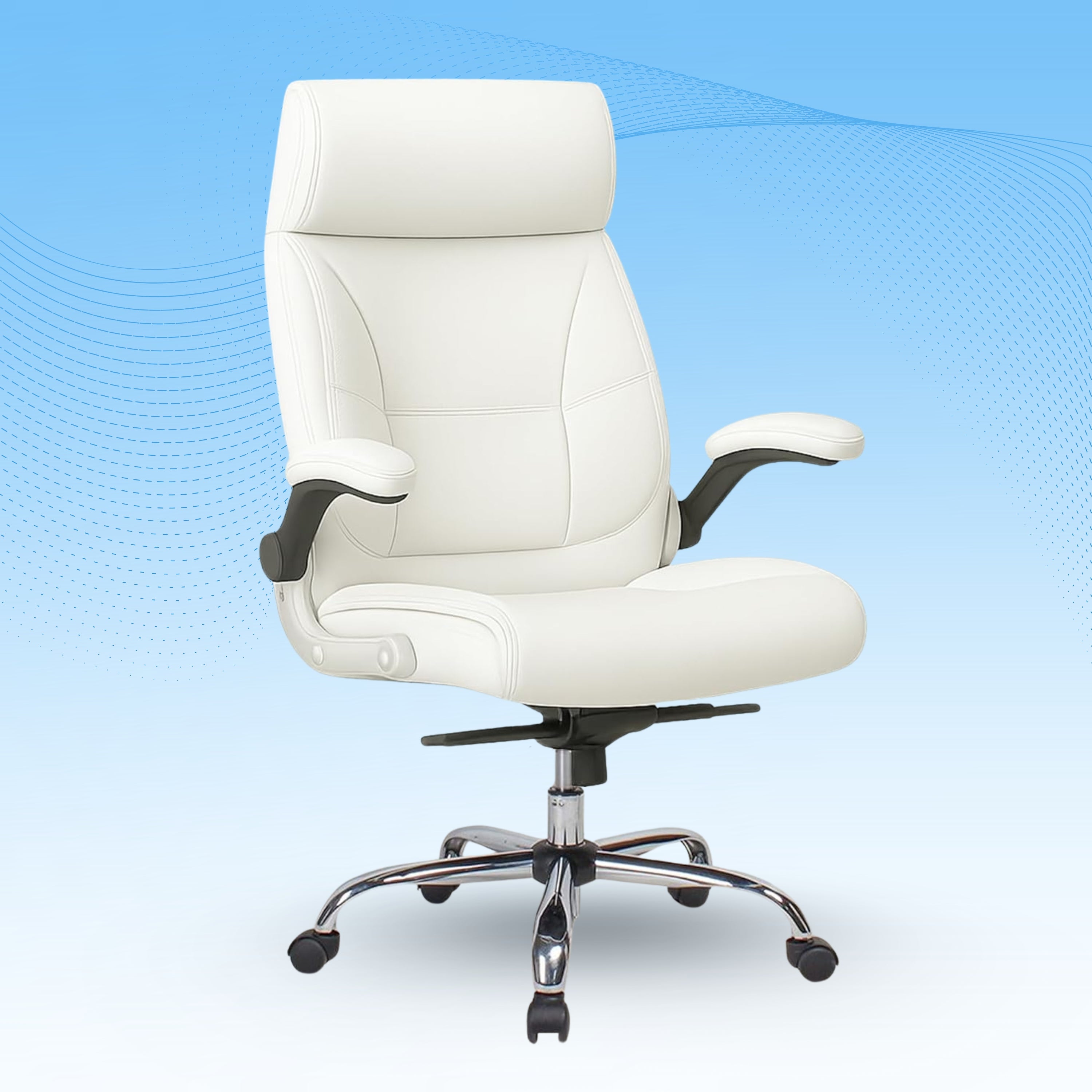 High Back Director Office Chair Ergonomic Leatherette Executive Chair with Adjustable Armrests, Comfortable Revolving Desk Chair for Office
