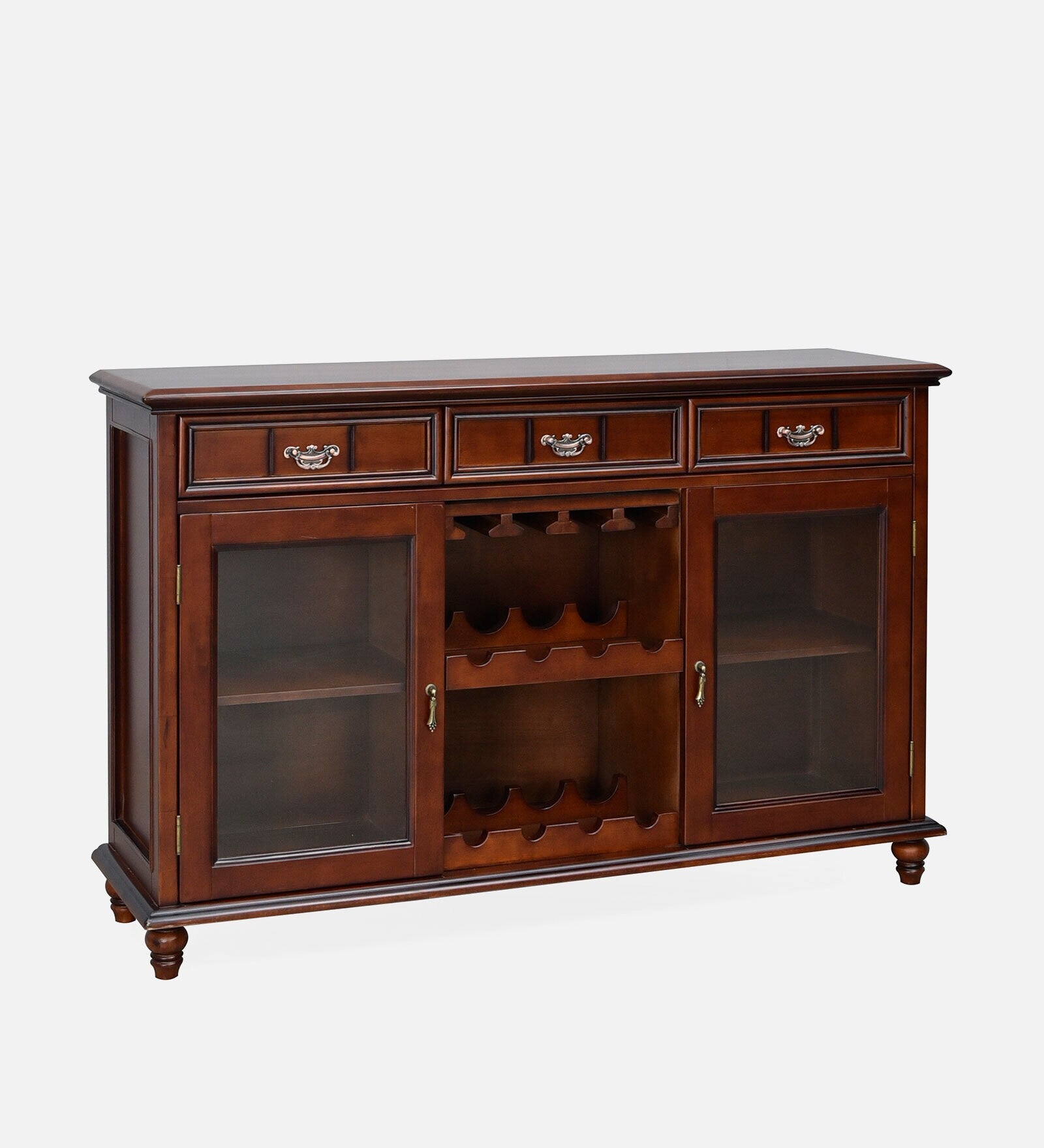 Wooden Bar Storage Cabinet Organizer with Aesthetic Modern Style and Contemporary Finish
