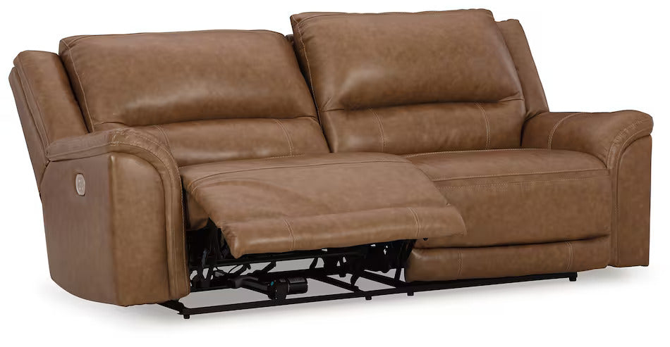 2 Seater & Reclining Sofa For Home Furniture, Upholstery Pu Leatherette Modern And Durable Design For Living Room -Brown