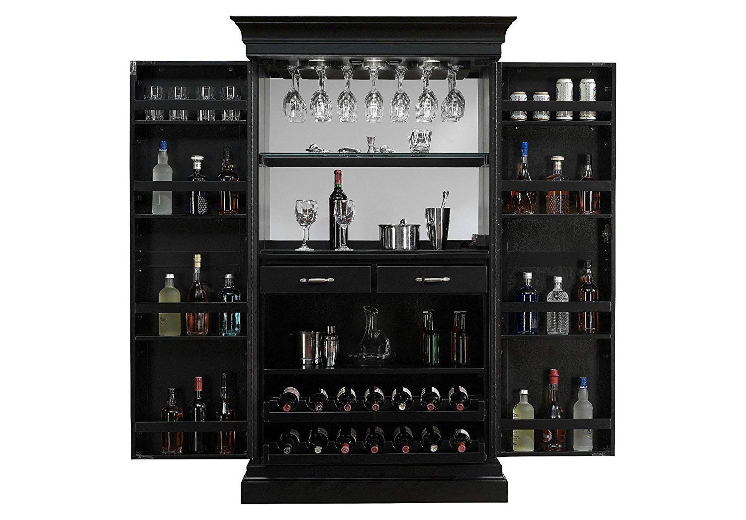 Wooden Bar Storage Cabinet Organizer with Spacious Storage & Modern Charm
