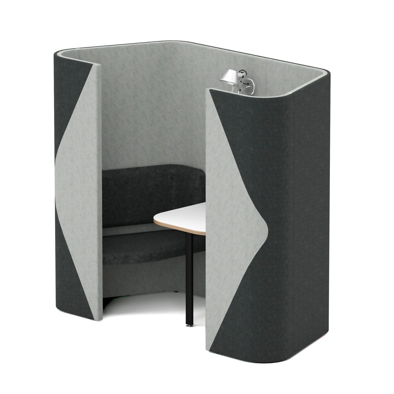 2-Seater Office Focus Sofa with Enclosed Seating Space with Workspace Divider, Sofa with Work Lounge Sofa with Built-In Privacy