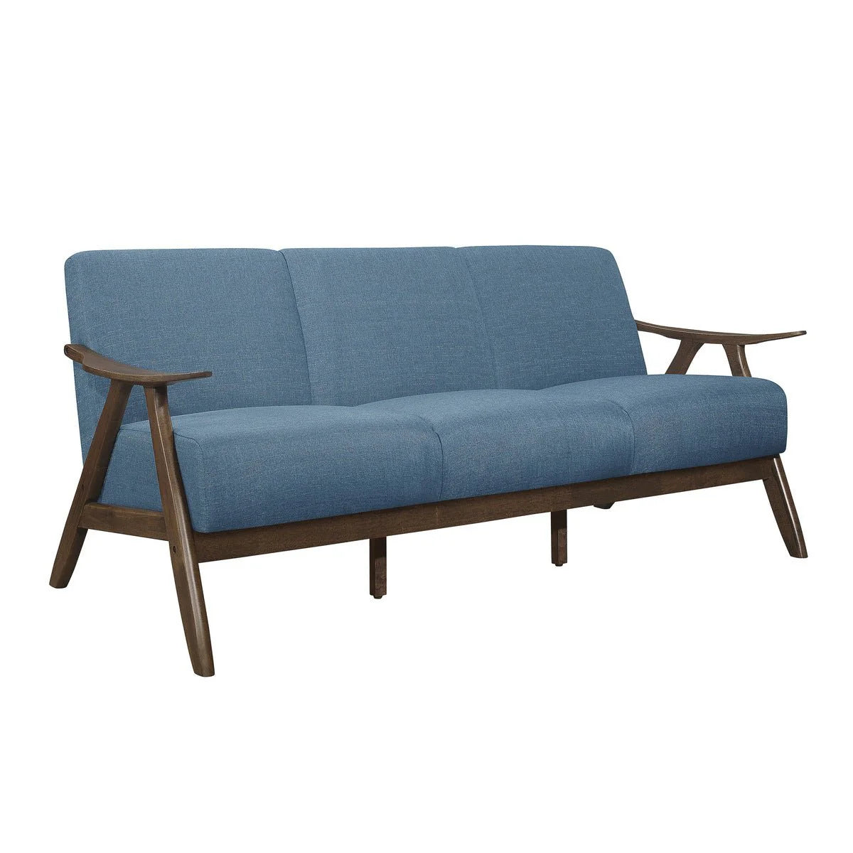 3 Seater Wooden sofa For Home Furniture, Upholstery Fabric Modern Couch And Durable Design For Living Room -Blue