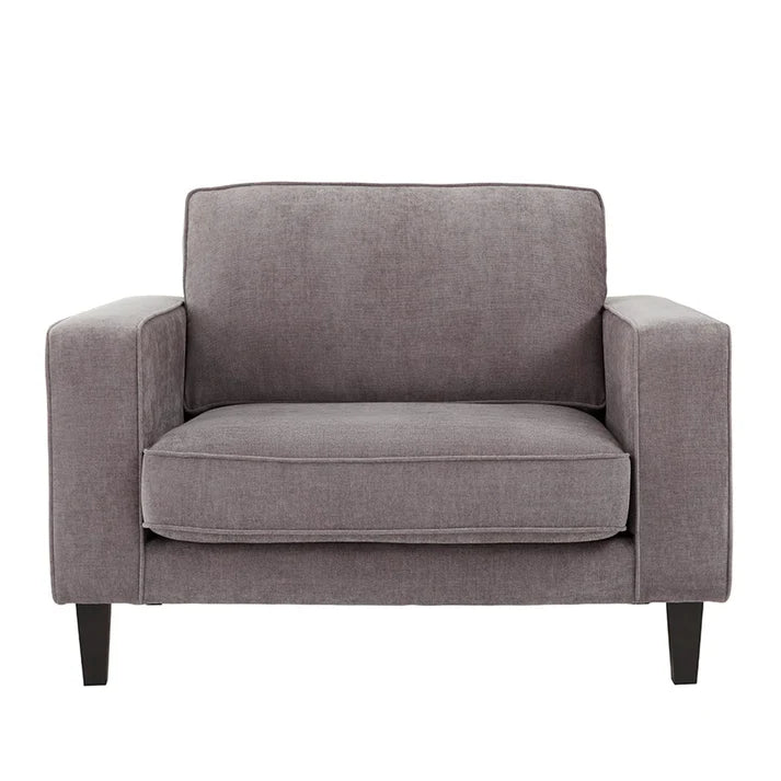 1-Seater Fabric Sofa for Home Furniture Frame Plyboard with Grey Fabric High Density Foam Soft & Comfort Seating for Living Room
