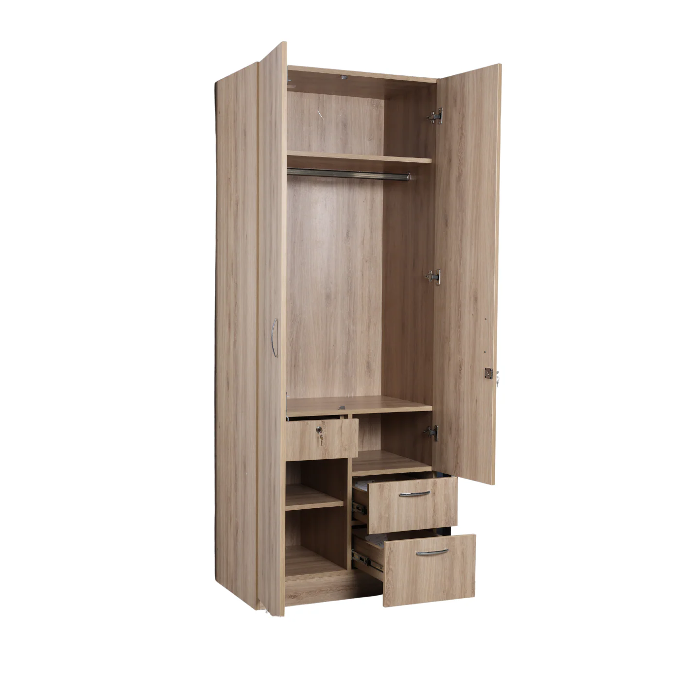 Wardrobe for Home, 2 Doors Modular Functional Shelves and Aesthetic Design for Home Interiors