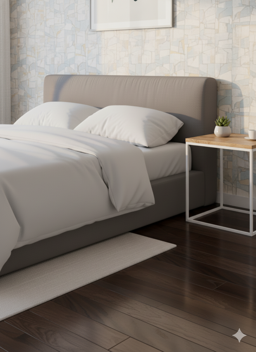 মেটাল লেগ বেস সহ প্রি-ল্যামিনেট সাইড টেবিল