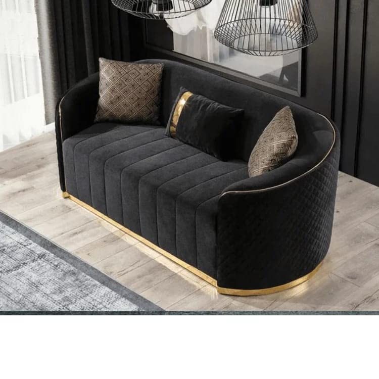3 Seater sofa Modern Design and Velvet fabric Durable & Comfortable Padded Perfect for living Room