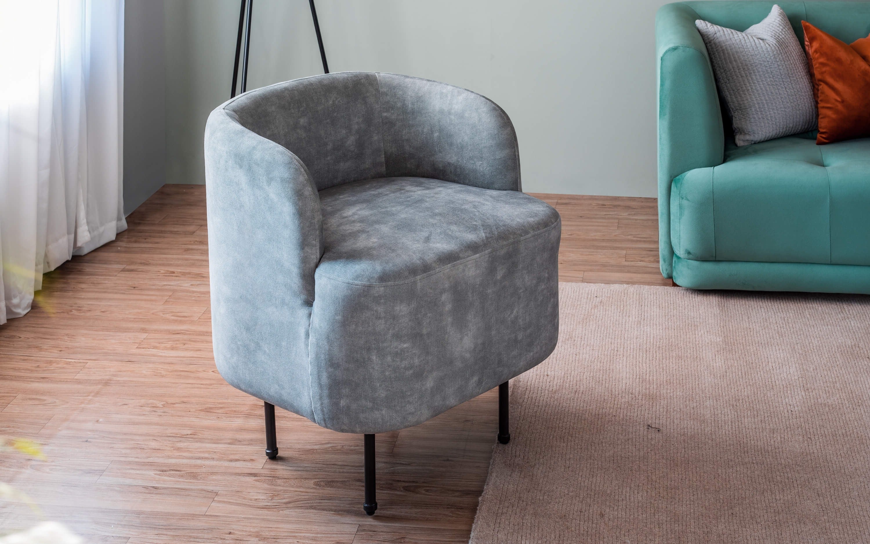 Lounge Chair For Home Furniture Modern & Durable Design Armchair Upholstery Velvet Comfortable Seating for Living Room & Offices - Green
