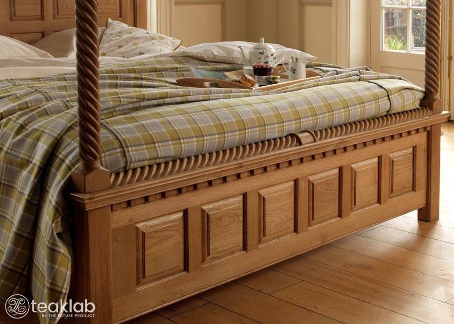 Premium King Size Solid Wood, Poster Bed Features a Natural Finish and Elegant Design to your Bedroom.