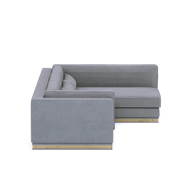 L-Shape Sofa For Home Furniture Upholstered in Premium Fabric, Modern & Durable Design For Living Room - Light Grey