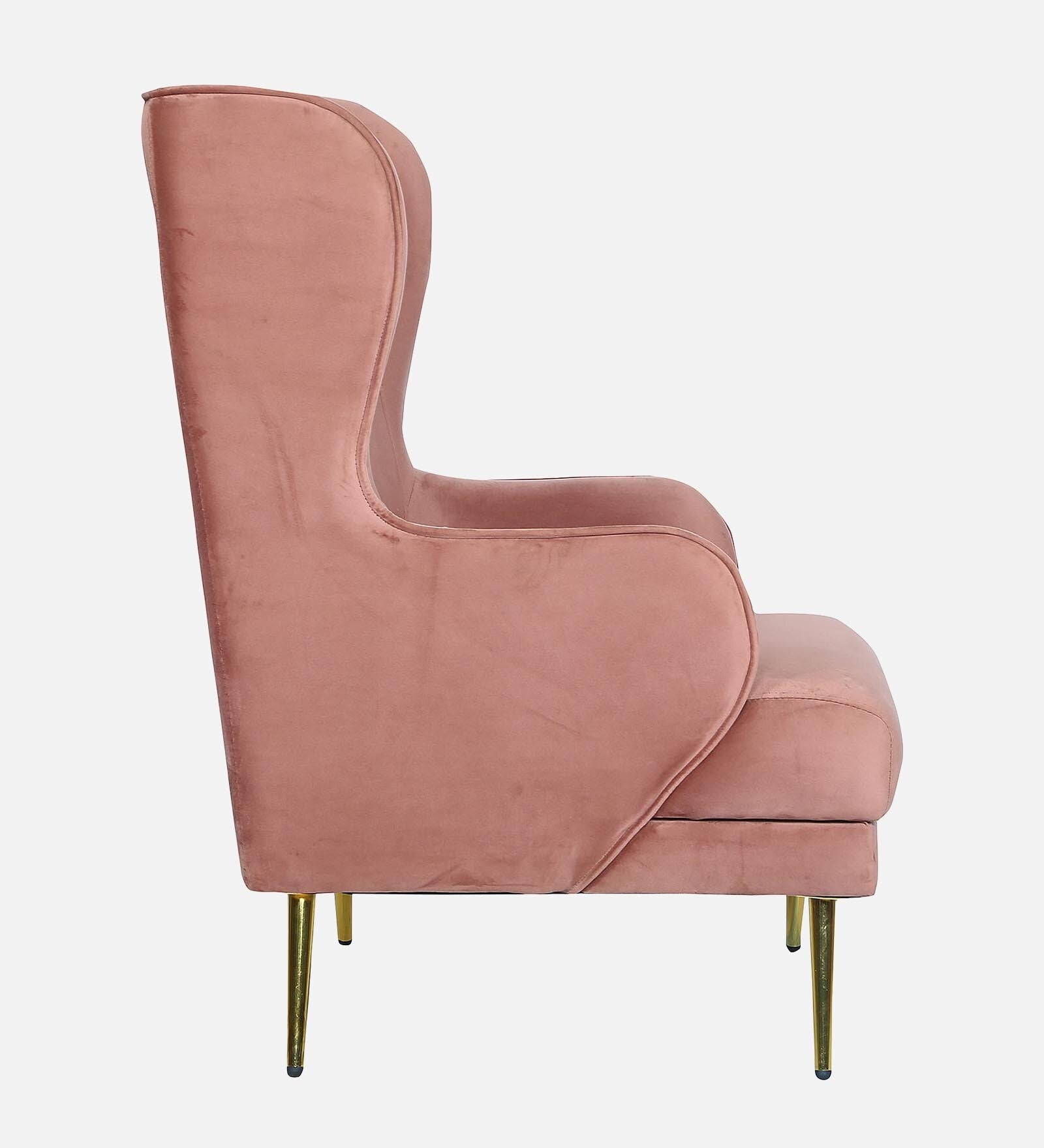 Lounge Chair For Home Furniture Premium & Durable Design Upholstery Velvet Comfortable Seating for Living Room & Offices - Pink