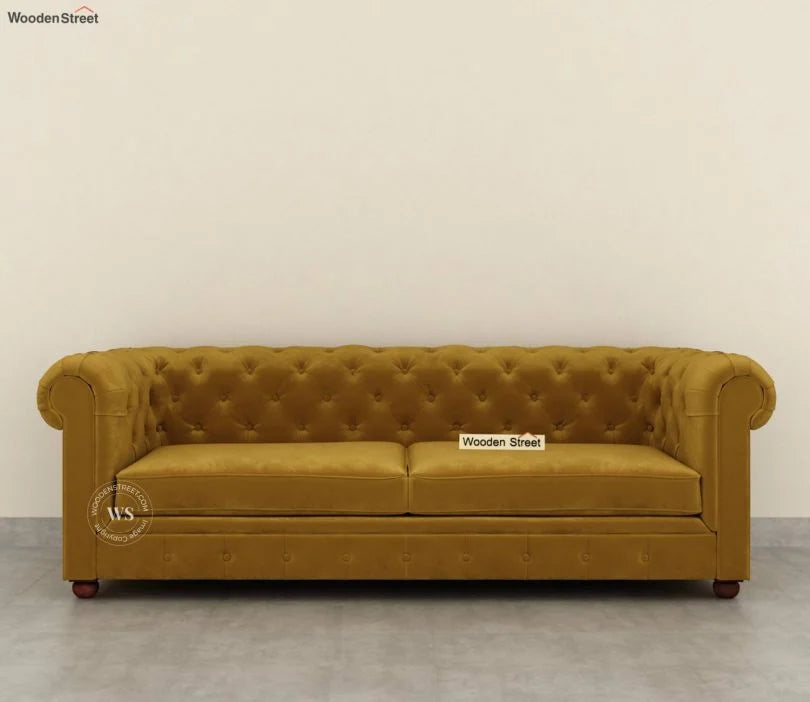 3-Seater Sofa with Tufted Design, Velvet Fabric, Superior Comfort, and Offering Superior Comfort and Enduring Quality.
