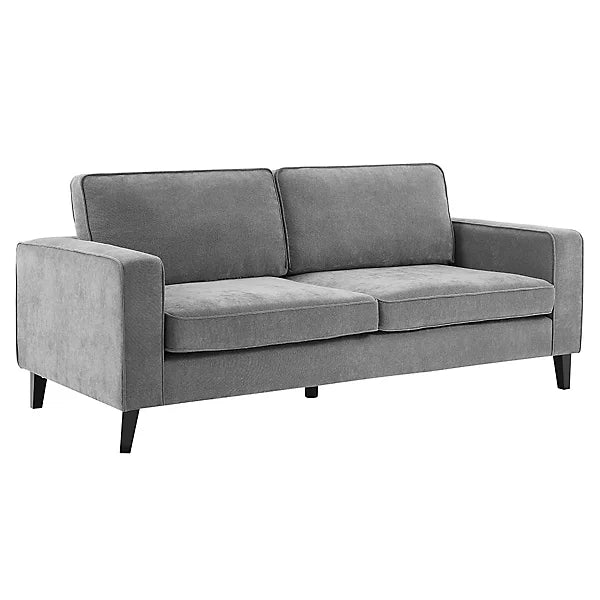 1-Seater Fabric Sofa for Home Furniture Frame Plyboard with Grey Fabric High Density Foam Soft & Comfort Seating for Living Room