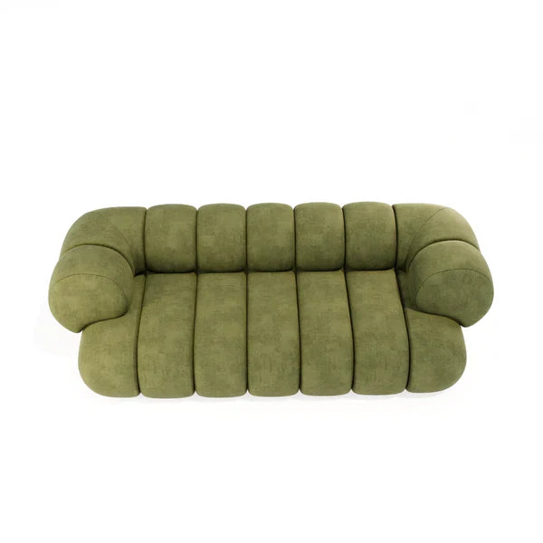 3 Seater Sofa For Home Furniture Upholstered velvet, Unique & Modern Design For Living Room or Hall - Green
