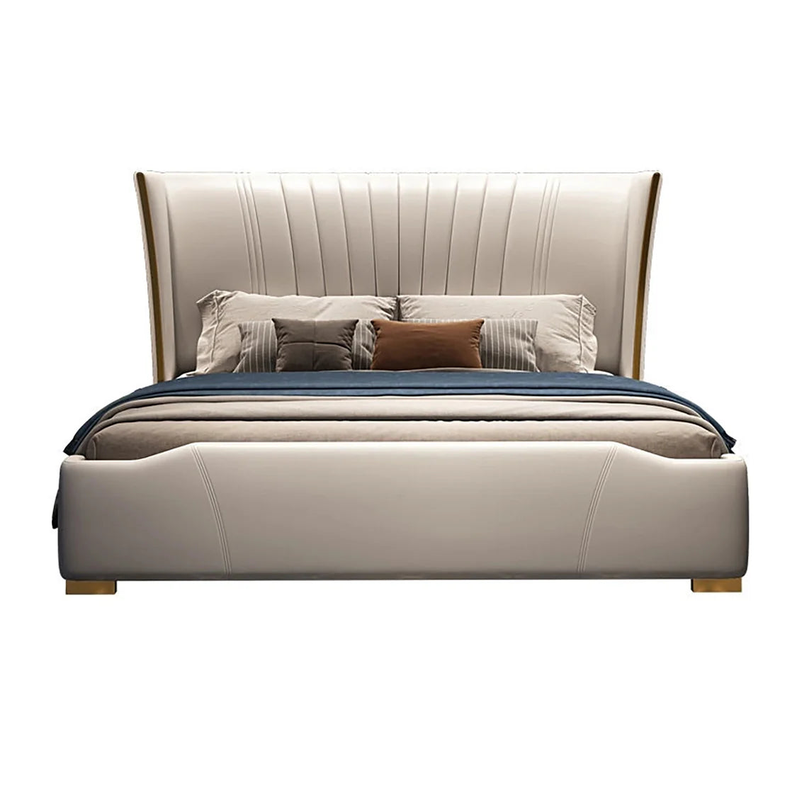 King-Size Bed – Soft Textured Bouclé Fabric, Sturdy Wooden Frame, Plywood without Storage (Copy)