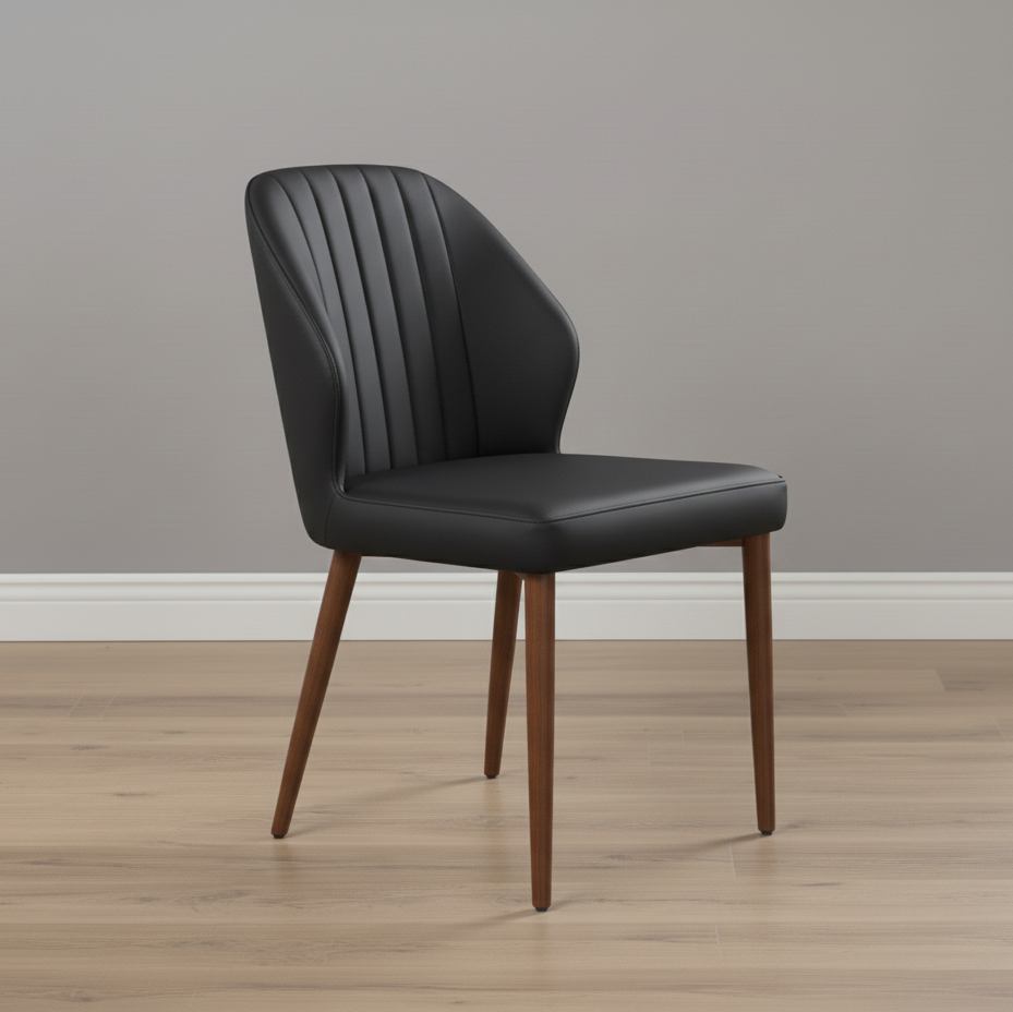Modern Upholstered Dining Chair - Elegant Back Leatherette, Ergonomic Design for Home & Kitchen