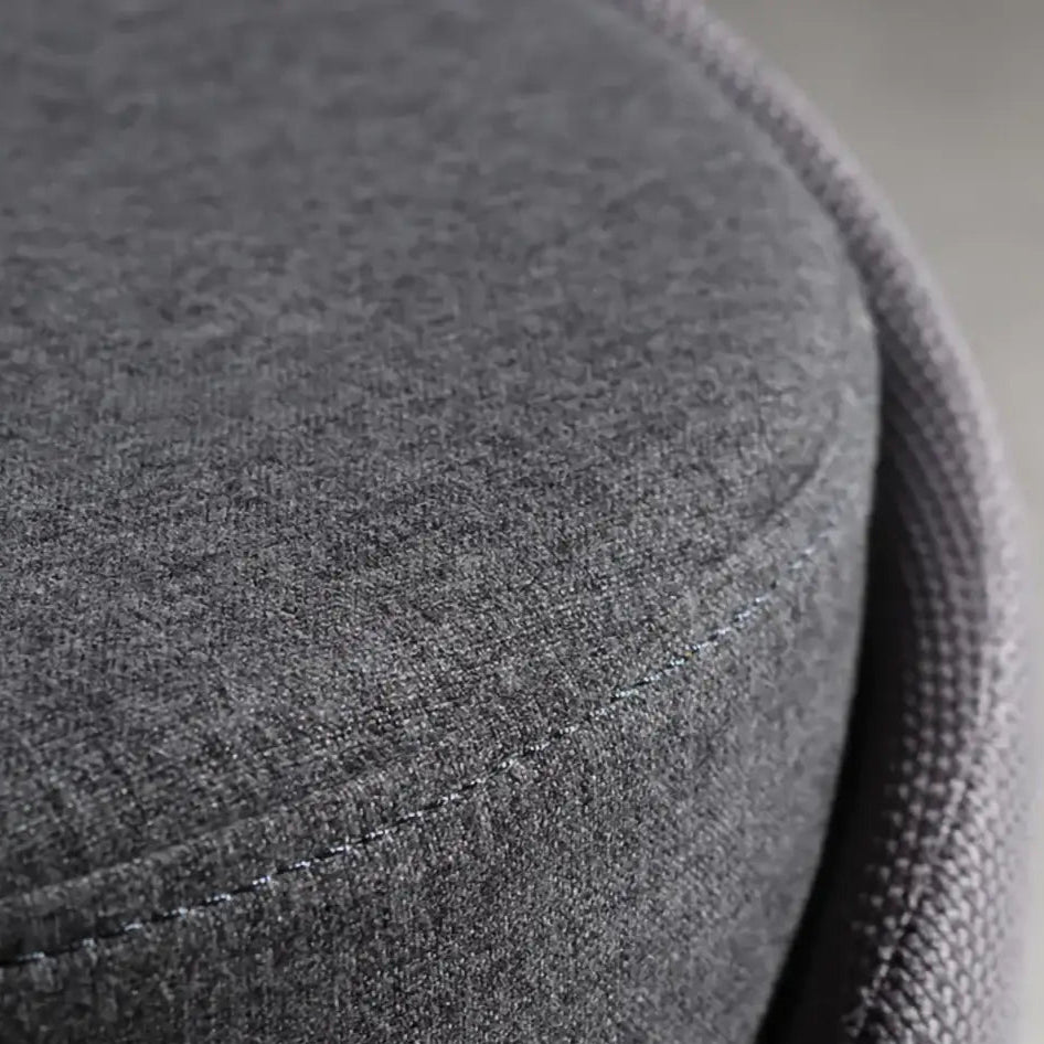 Ottoman Round Upholstered – Linen Upholstery Wood Frame with Foam Padding, Sleek Design, for Living Room or Bedroom.