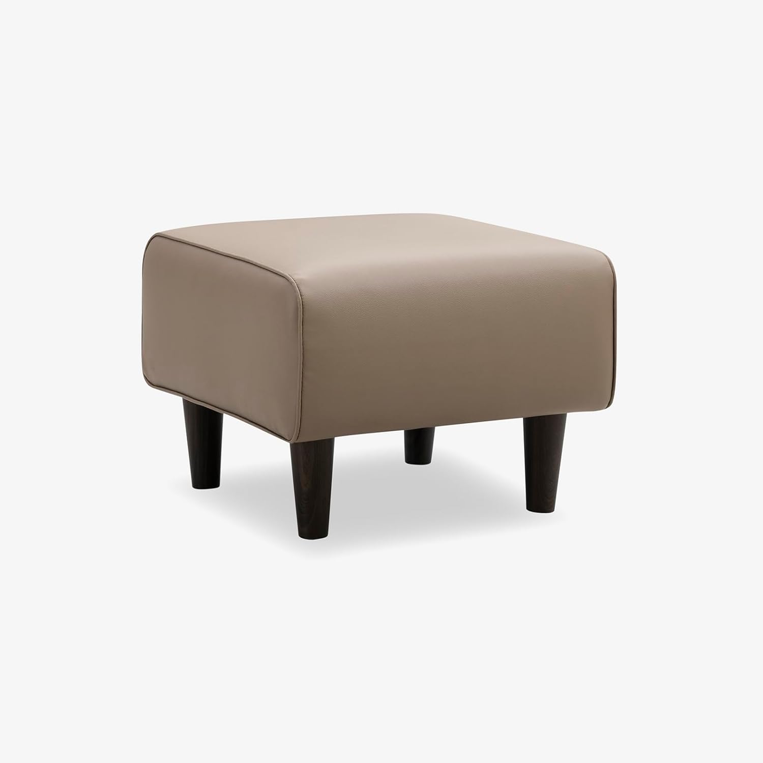 Ottoman Modern Design Upholstery Pu Leatherette Foot Rest Stool, Pouf for Office Home Décor for living Room, Bedroom, Office - Brown