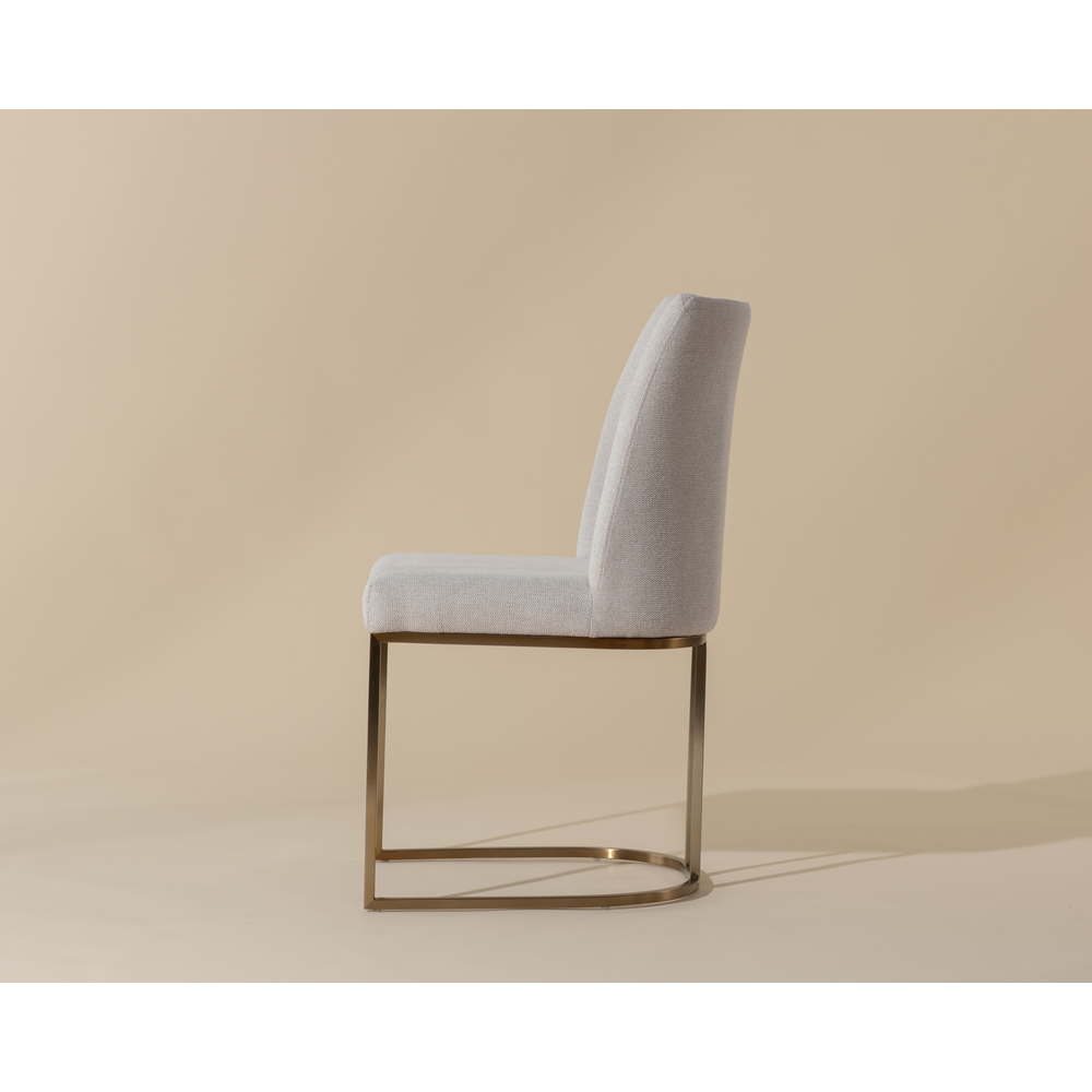 Elegant Upholstered Dining Chair with Gold Metal Base - Modern Home Furniture