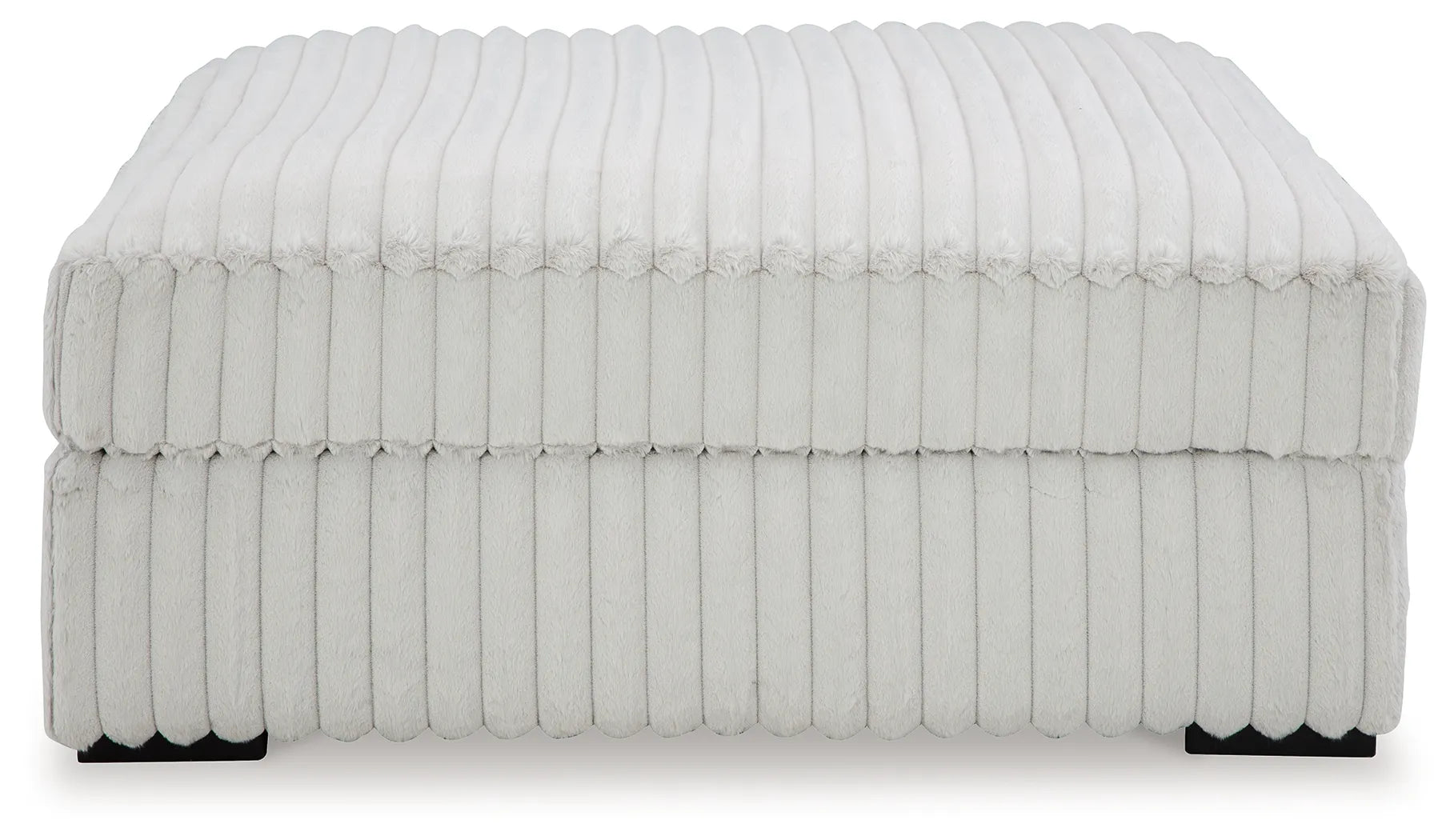 Elegant Ottoman – Feather-Fiber Cushion, Spacious Square Design for Living Room