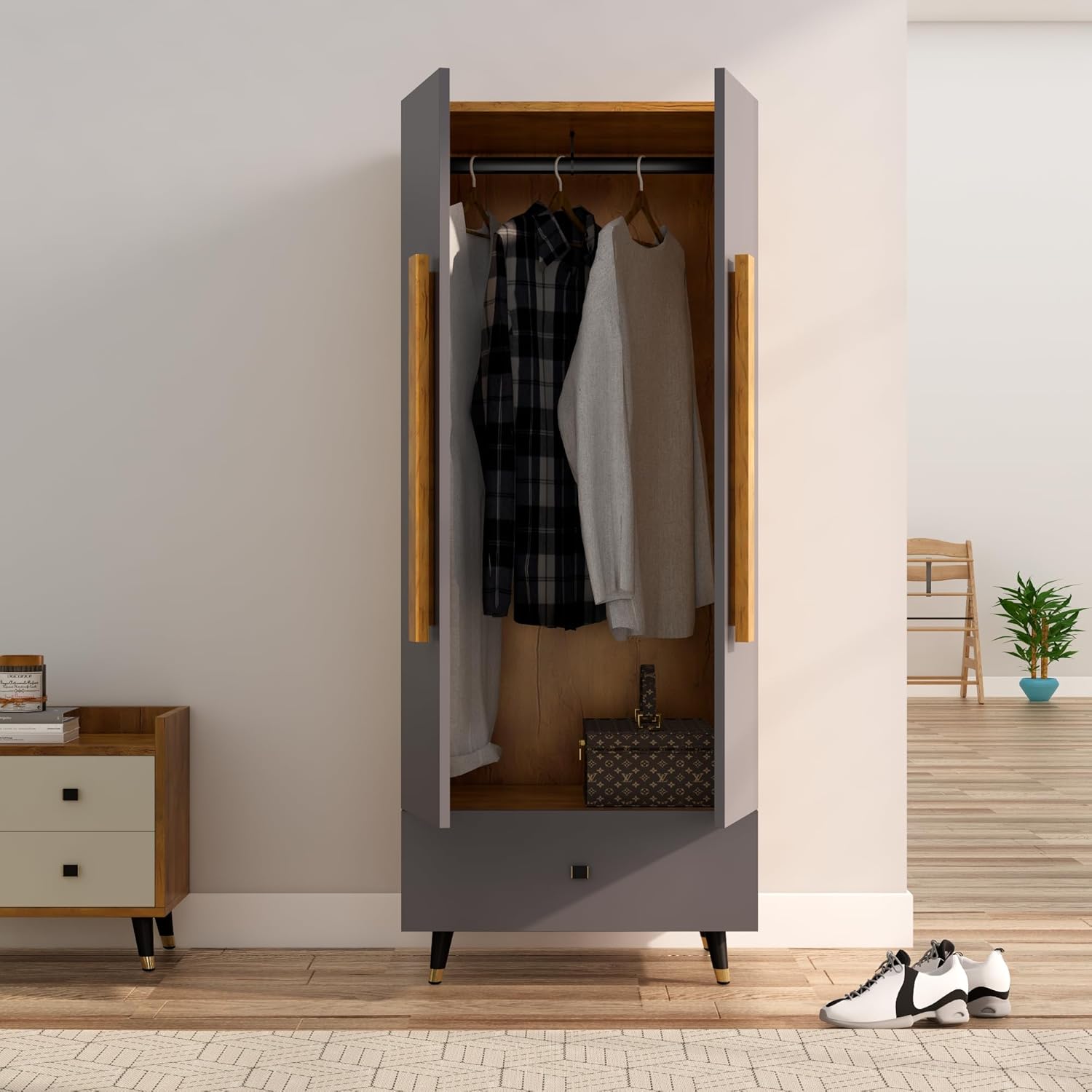 Wardrobe for Compact Bedroom Premium Space-Saving Wardrobe with Elegant Finish.