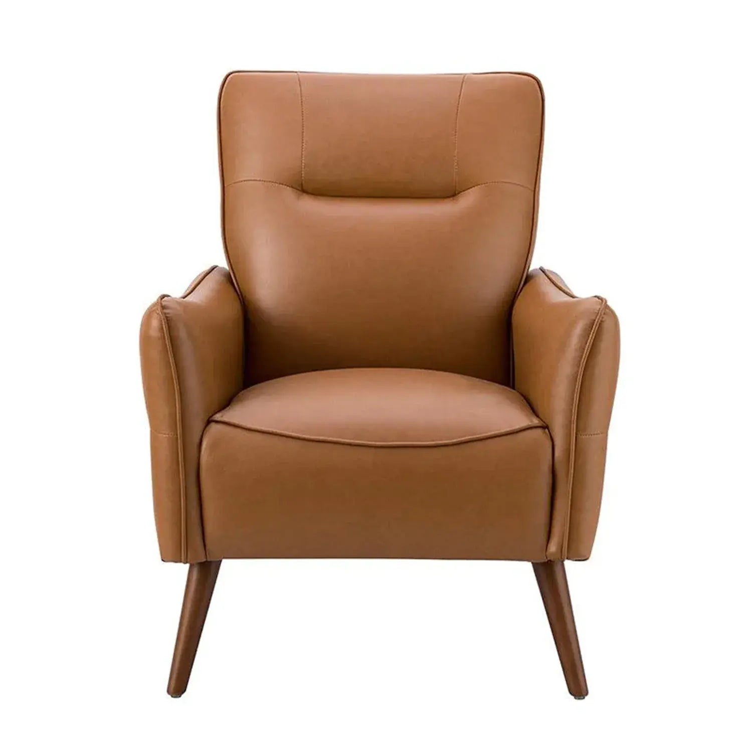 Lounge Chair with Arm Modern & Durable Design Upholstery Pu Leatherette Comfortable Seating for Living Room & Offices - Brown
