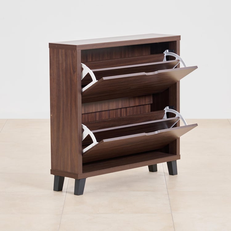 Wooden Shoes Storage Cabinet with Wooden Shelves, Compact Cabinet with Adjustable Storage