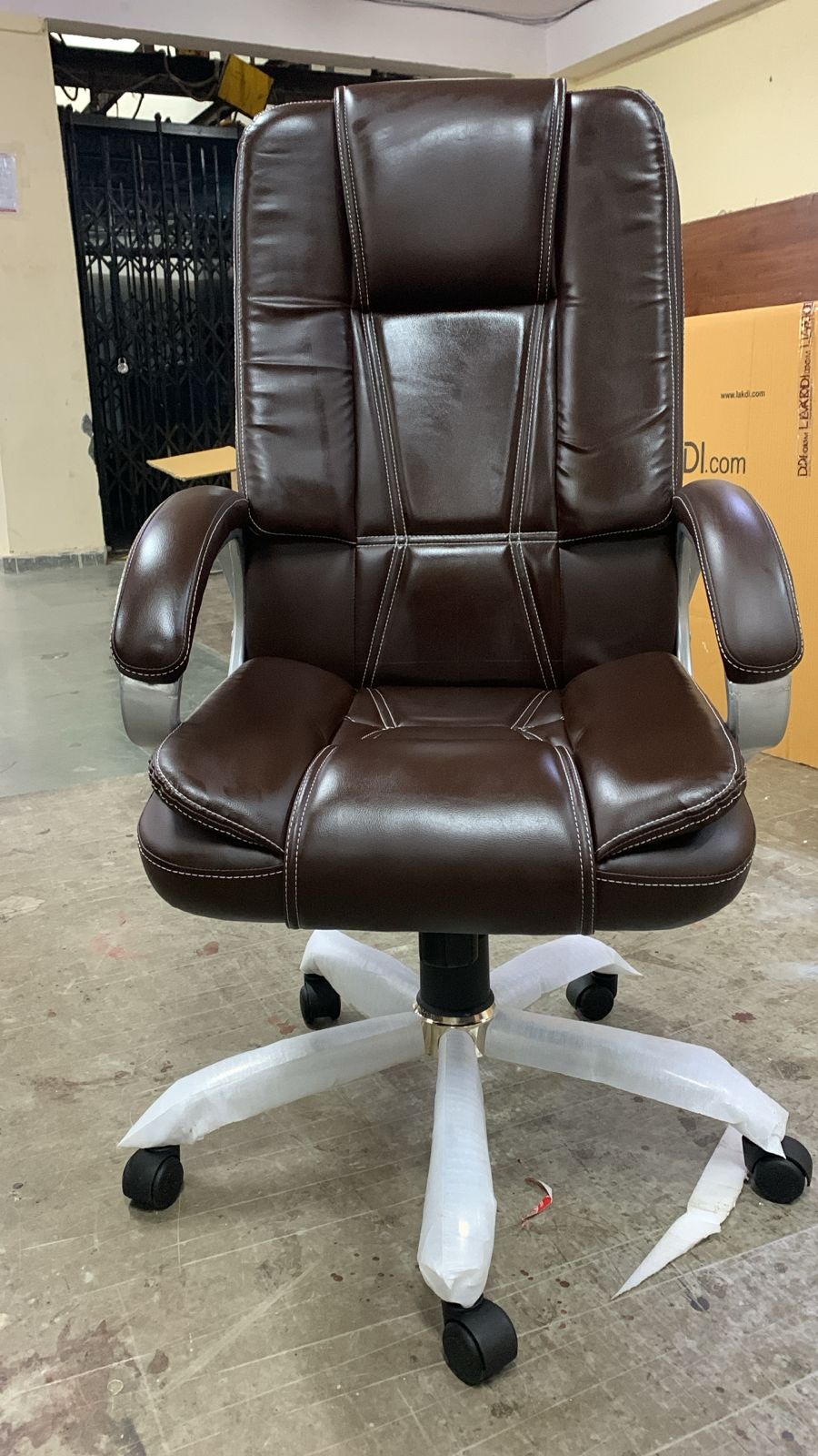 Home & Office  High Back Leatherette Chair | Director Chair | Office Chair | Ergonomic Executive Boss Chair with Spacious Cushioned Seat | Heavy Duty Metal Base