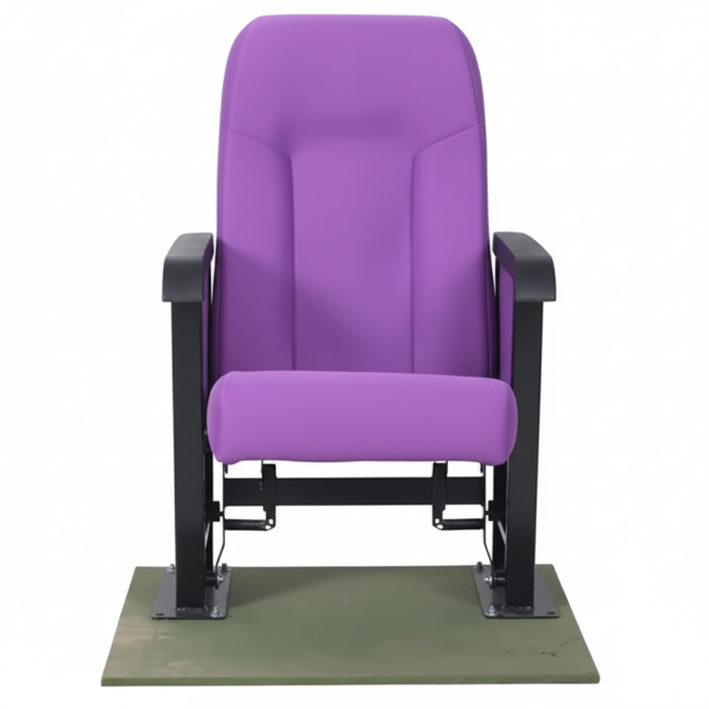 तकिये के ऊपर आर्मरेस्ट वाली लकड़ी की हल्की नीली कुर्सी