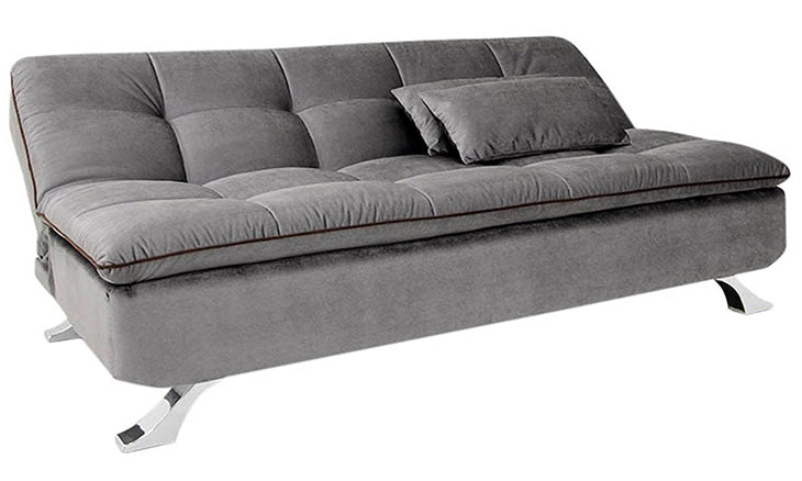 Sofa Cum Bed For Home Furniture, Upholstery Velvet Premium and Durable Design For Living Room and Office- Grey
