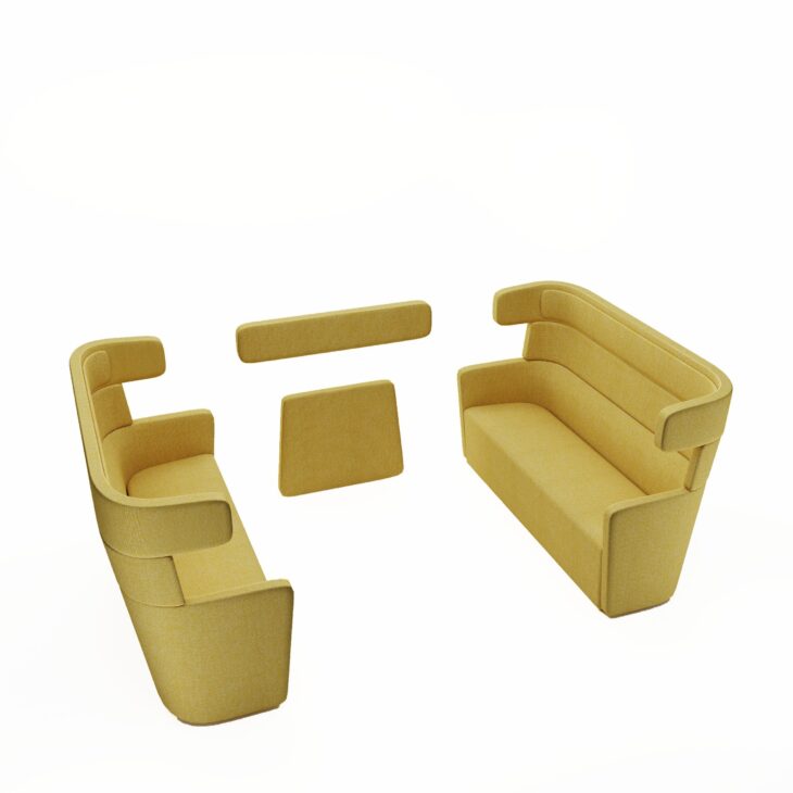 6-Seater Office Sofa Compact Privacy Sofa with Workspace Divider Sofa with Private Meeting Sofa with High-Back Design