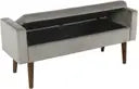Ottoman For Home Furniture Upholstery Velvet Comfortable Seating, Multi-Functional Modern And Durable for Living Room -Grey