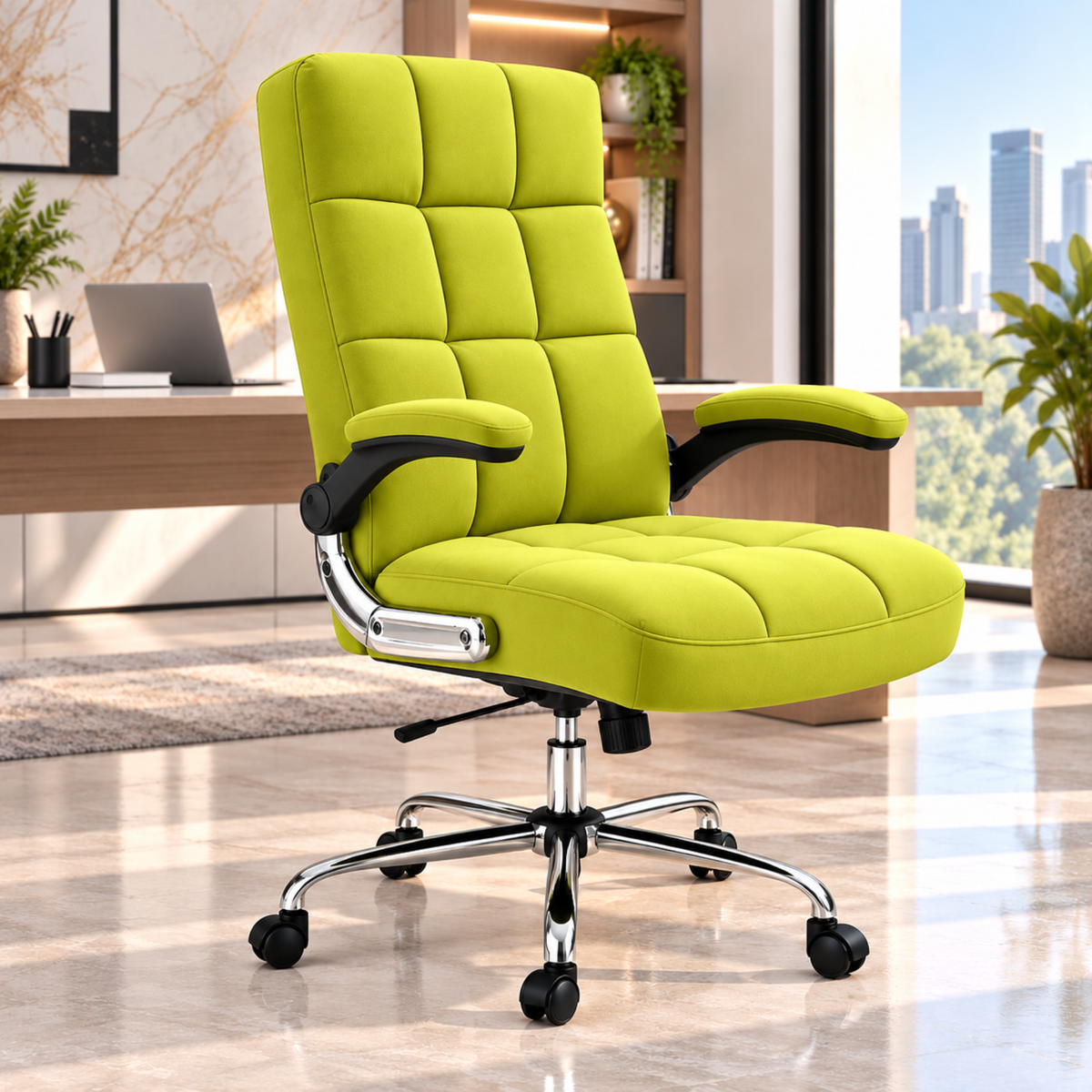 Comfortable Director Office Chair for work with Adjustable Armrest Upholstery in Velvet, Boss Chair (Super Soft)