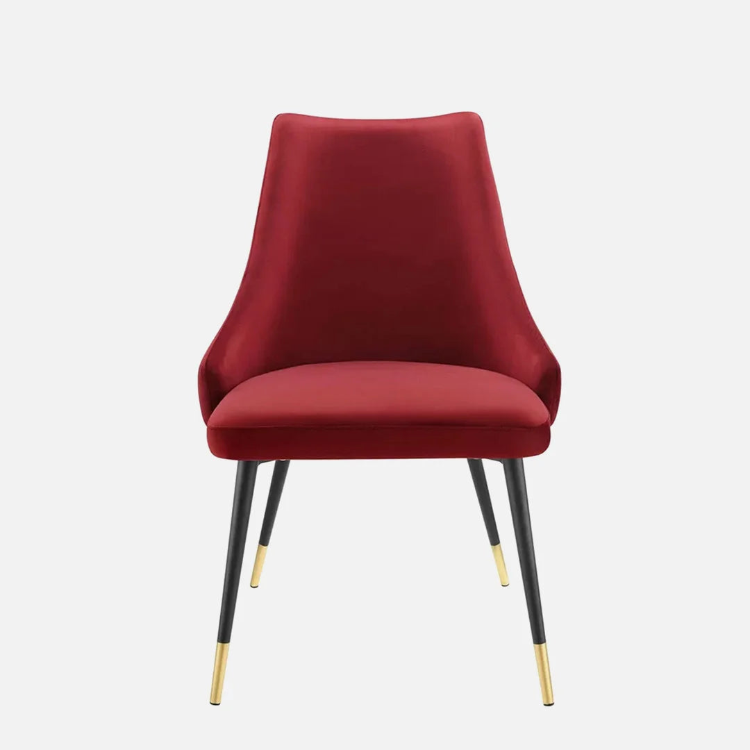 Lounge Accent Chair upholstered in Velvet Armless Chair Modern and durable For Living Room or Bedroom-Magenta
