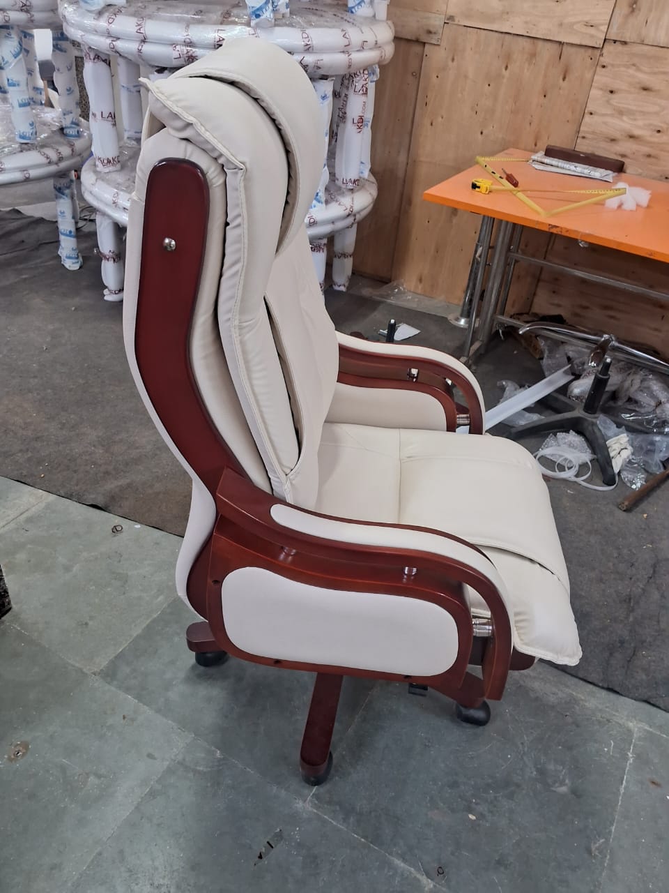 Home And Office High Back Ergonomic Leatherette Director Chair with Wooden Base