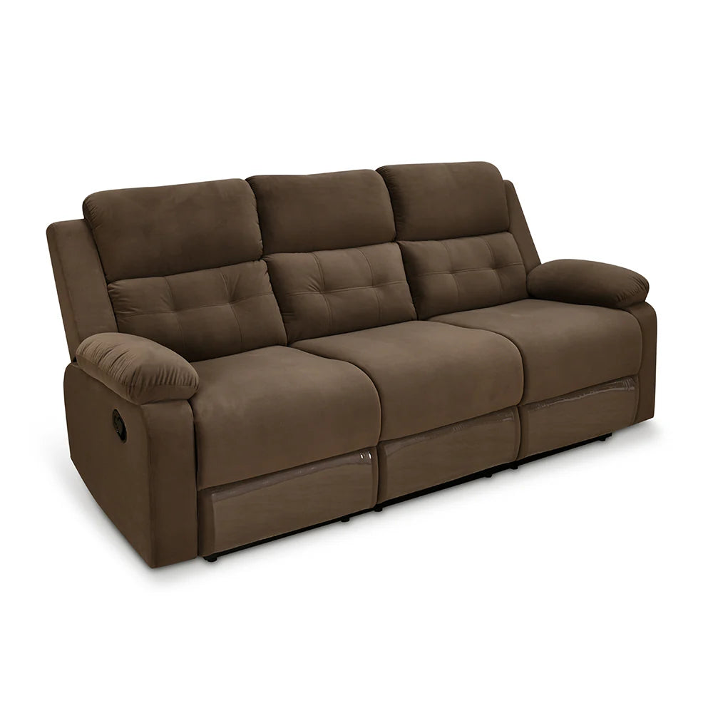 3-Seater Recliner Sofa with PU Leatherette Upholstery, Soft Cushioning, Smooth Recline, and Back Support