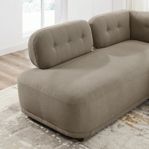 4 Seater L Shape Sectional sofa Couch Modern Design upholstery Velvet fabric Durable and Comfort Seating & Support Padded Perfect for living Room, Office -Grey