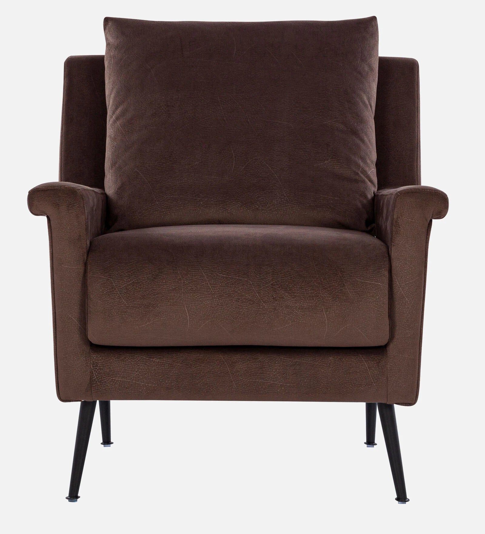 Lounge Chair with Arm For Home Furniture Modern & Durable Design Upholstery Velvet Comfortable Seating for Living Room & Offices - Dark Brown